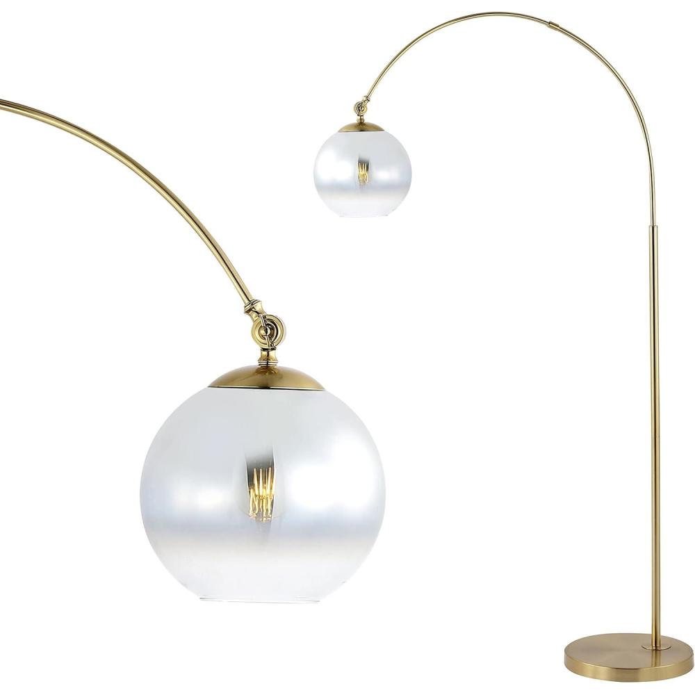 imageJONATHAN Y JYL3089A Nora 71quot Coastal Vintage Iron LED Floor Lamp Modern Contemporary Standing Reading Lamp for Bedroom Living Room Office LED Bulb Included Brass GoldWhiteBrass Gold