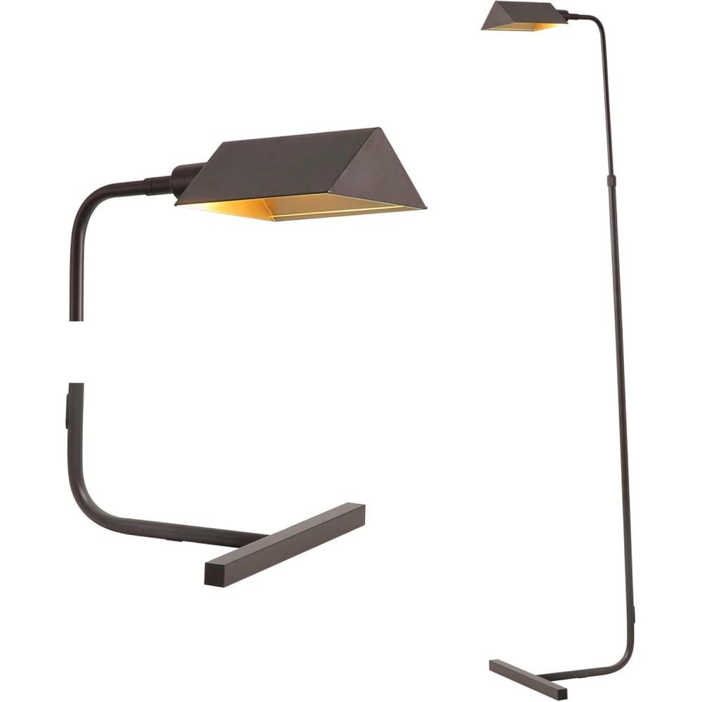 imageJONATHAN Y JYL3097A Cotys 66quot MidCentury Industrial Metal Adjustable Pharmacy LED Floor Lamp Oil Rubbed Bronze for Bedroom Living Room Kitchen Home Office Kids Room