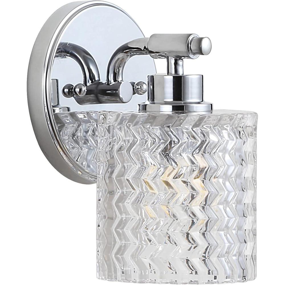 imageJONATHAN Y JYL3548A Spaulding Vintage 513quot 1Light Farmhouse Cottage LED Vanity Light Glam Bohemian 2700K LED 4W Bulb Included Bathroom Hallway Living Room Bedroom Mirror Cabinet ChromeChrome