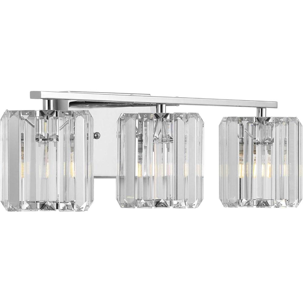 imageJONATHAN Y JYL3553A Coco Prism Vintage 135quot 2Light MetalGlass Classic Glam LED Vanity Light Transitional Traditional 2700K LED 2W Bulbs Included Bathroom Hallway Living Room Bedroom Mirror Chrome3 Bulb