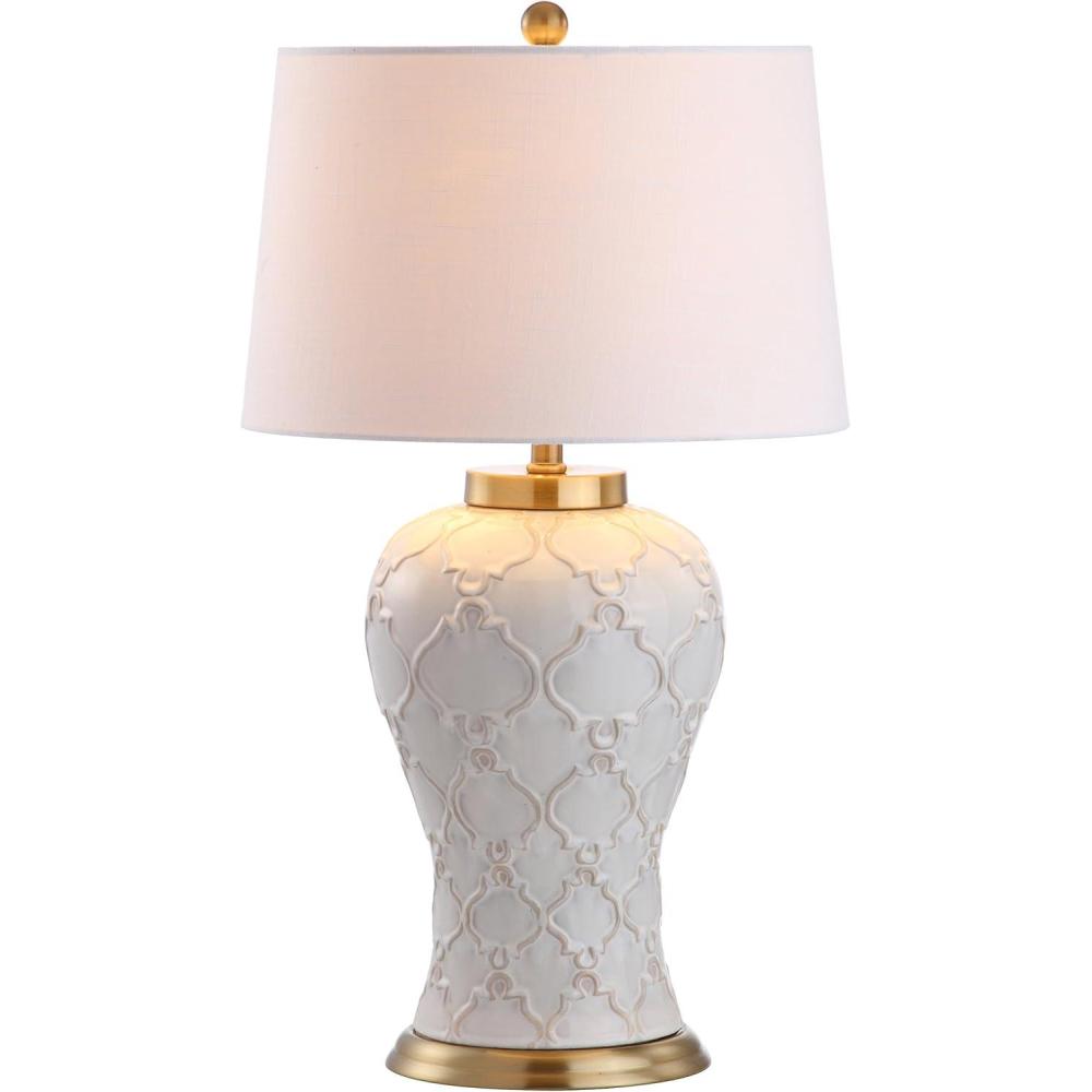 imageJONATHAN Y JYL4024A Arthur 29quot Ceramic LED Table Lamp Traditional Transitional Bedside Desk Nightstand Lamp for Bedroom Living Room Office College Bookcase LED Bulb Included Cream