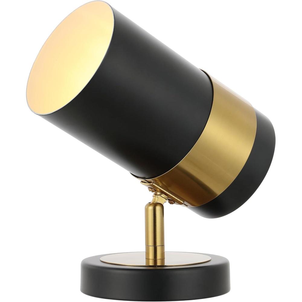 imageJONATHAN Y JYL6018A Astra 925quot Modern Industrial Iron Adjustable Indoor LED Floor Spotlight BlackBrass Gold for Living Room Dining Room Bedroom