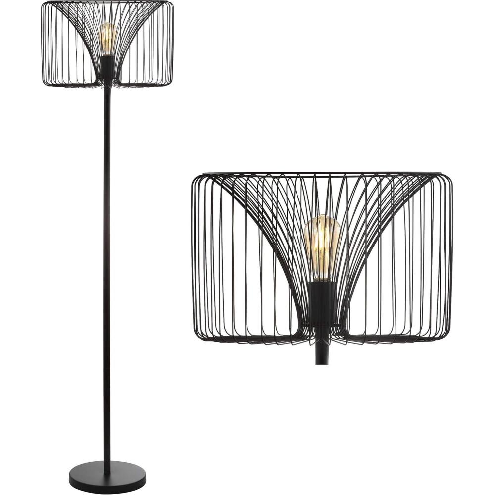 imageJONATHAN Y JYL6105A Gridley 61quot Metal LED Floor Lamp Contemporary Transitional Modern Industrial Style Office Living Room Family Room Dining Room Bedroom Hallway Foyer Black