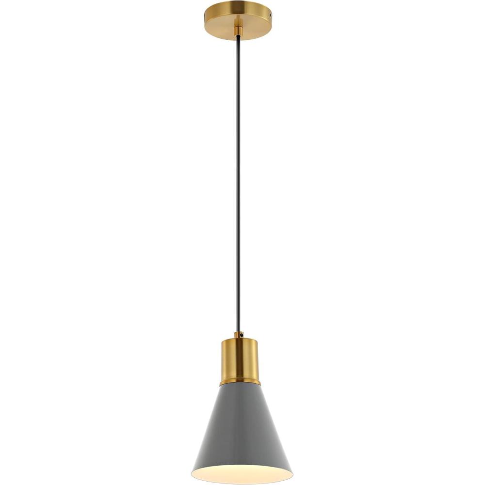 imageJONATHAN Y JYL6131A Apollo 6quot Metal LED Pendant Contemporary Dimmable Adjustable Dining Room Living Room Kitchen Foyer Bedroom Hallway BlackBrass GoldGrayBrass Gold