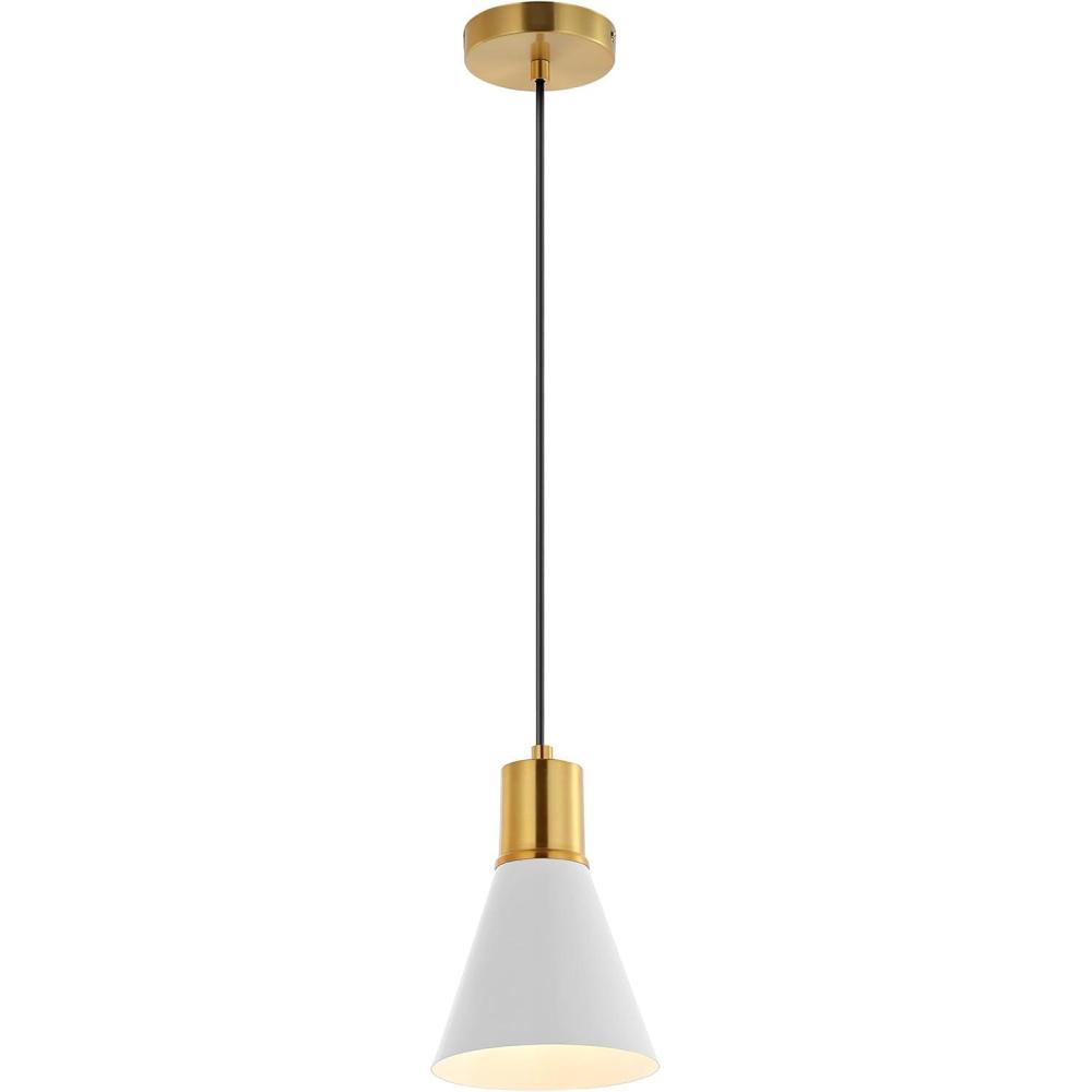 imageJONATHAN Y JYL6131A Apollo 6quot Metal LED Pendant Contemporary Dimmable Adjustable Dining Room Living Room Kitchen Foyer Bedroom Hallway BlackBrass GoldWhiteBrass Gold