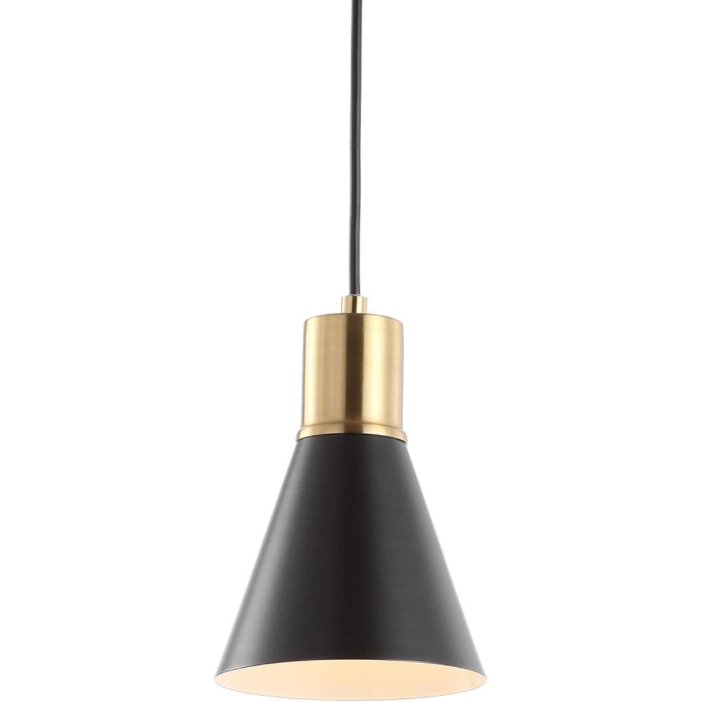 imageJONATHAN Y JYL6131A Apollo 6quot Metal LED Pendant Contemporary Dimmable Adjustable Dining Room Living Room Kitchen Foyer Bedroom Hallway BlackBrass GoldBlackBrass Gold