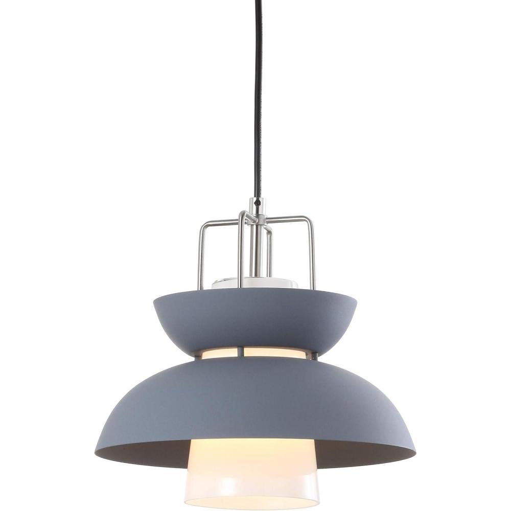 imageJONATHAN Y JYL6139A Paul 11quot Farmhouse Metal LED Pendant Modern Contemporary Dimmable Dining Room Living Room Kitchen Foyer Bedroom Hallway Gray