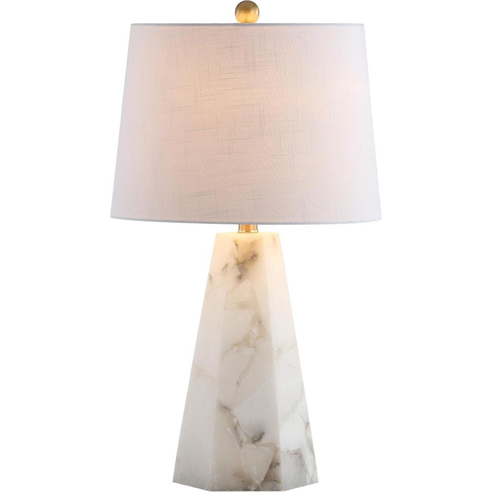 imageJONATHAN Y JYL6205A Xio 255quot Alabaster LED Table Lamp Contemporary Transitional Bedside Desk Nightstand Lamp for Bedroom Living Room Office College Bookcase LED Bulb Included White