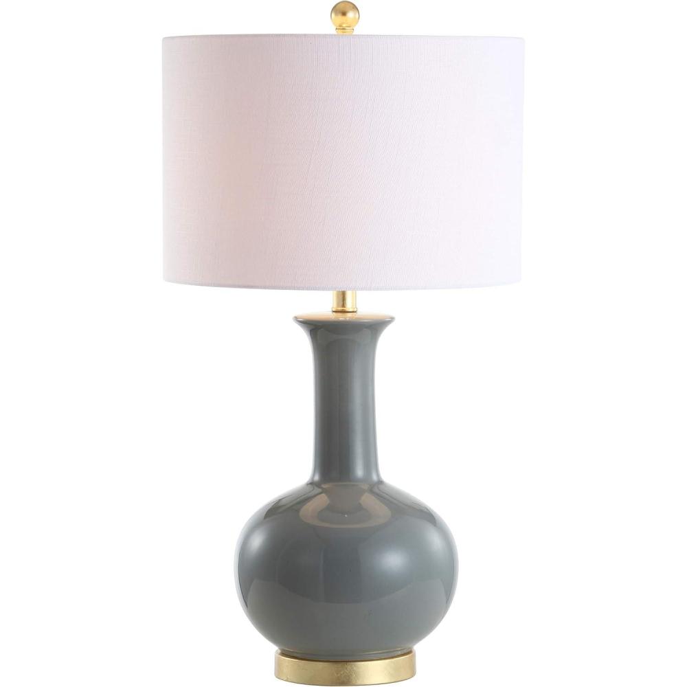 imageJONATHAN Y JYL6208A Brussels 27quot CeramicMetal LED Table Lamp Contemporary Transitional Bedside Desk Nightstand Lamp for Bedroom Living Room Office College Bookcase LED Bulb Included WhiteGray