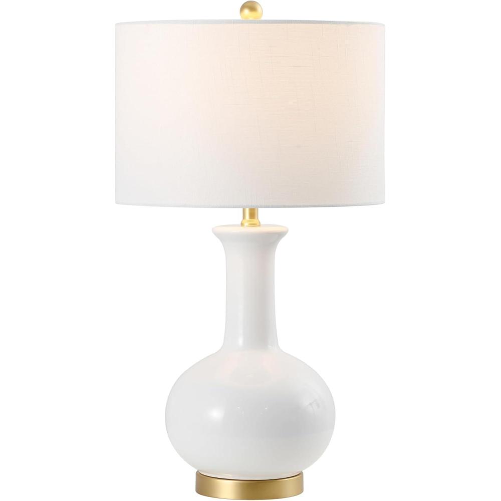 imageJONATHAN Y JYL6208A Brussels 27quot CeramicMetal LED Table Lamp Contemporary Transitional Bedside Desk Nightstand Lamp for Bedroom Living Room Office College Bookcase LED Bulb Included WhiteWhite