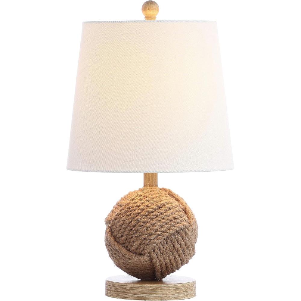imageJONATHAN Y JYL6500A Monkey Fist 18quot Rope Ball LED Table Lamp Coastal Cottage Industrial Bedside Desk Nightstand Lamp for Bedroom Living Room Office College Bookcase LED Bulb Included Natural