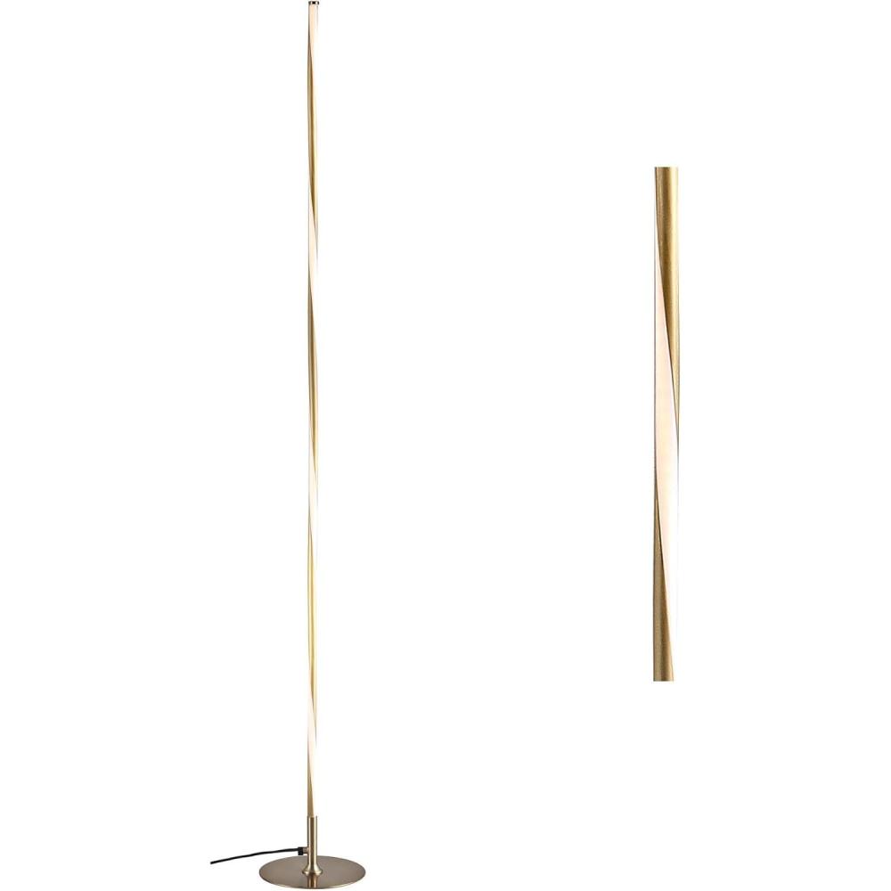 imageJONATHAN Y JYL7006A Pilar 6375quot LED Integrated Floor Lamp Modern Contemporary Office Living Room Family Room Dining Room Bedroom Guest Room Hallway Foyer ChromeGold