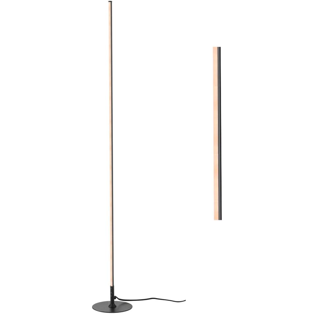 imageJONATHAN Y JYL7007C Iris 595quot Integrated Dimmable LED Floor Lamp Modern Standing Lamp Contemporary for Bedrooms Living Room Office Reading BlackIris Black