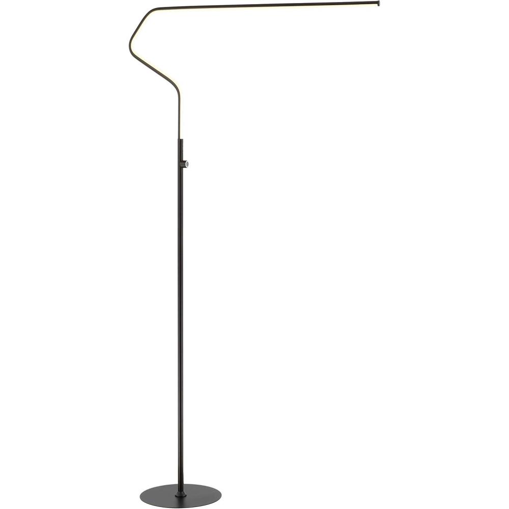 imageJONATHAN Y JYL7020B Julian 6525quot Integrated LED Metal Floor Lamp MinimalisticModernContemporary for Bedrooms Living Room Office Reading BlackBlack
