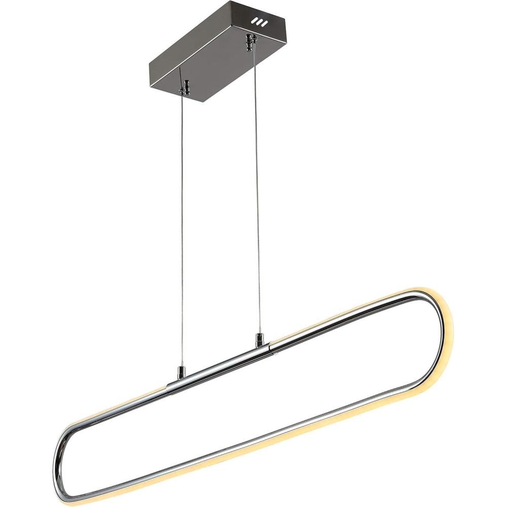 imageJONATHAN Y JYL7021B Ned 39quot Dimmable Adjustable Integrated LED Metal Linear Pendant Minimalistic Modern Contemporary Dining Room Living Room Kitchen Foyer Bedroom Hallway BlackChrome