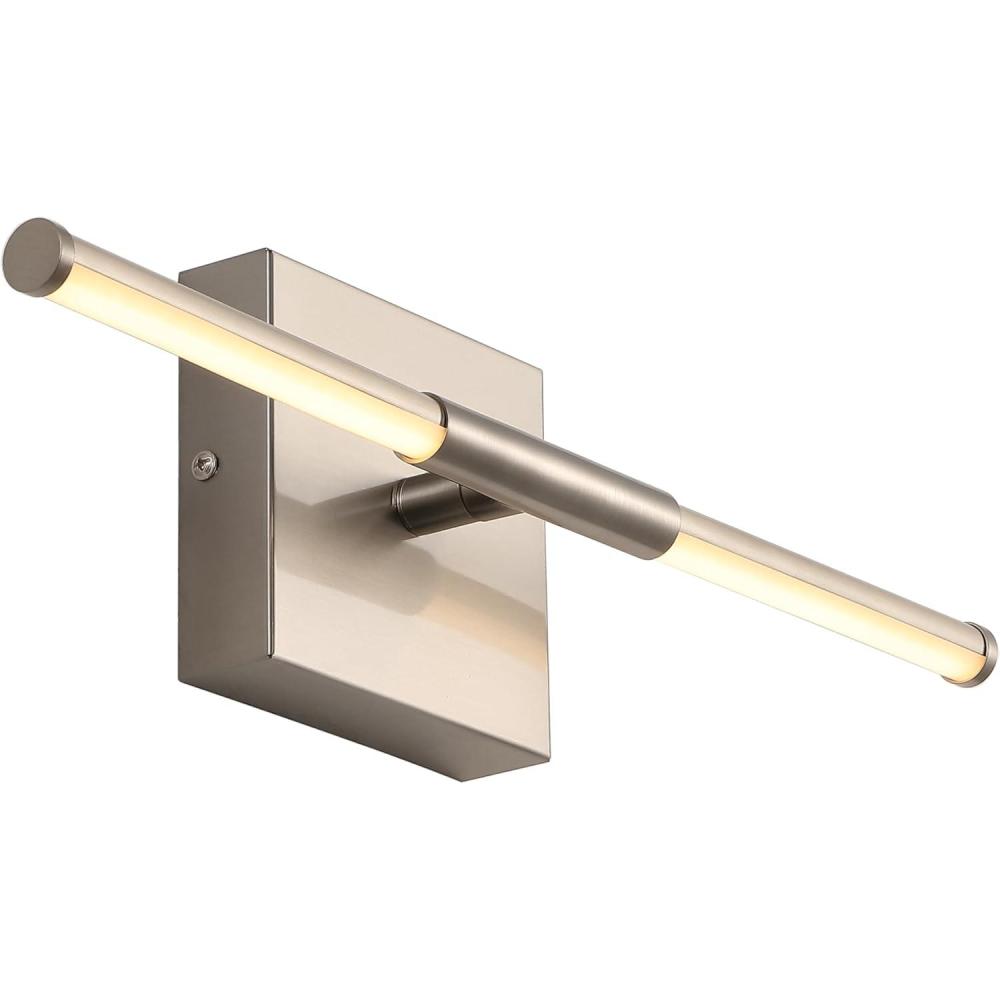 imageJONATHAN Y JYL7022B Makena 28quot Dimmable Integrated LED Metal Wall Sconce MinimalisticModernContemporary 3000K LED Bulbs for Bedroom Living Room Bathroom Hallway GoldNickel