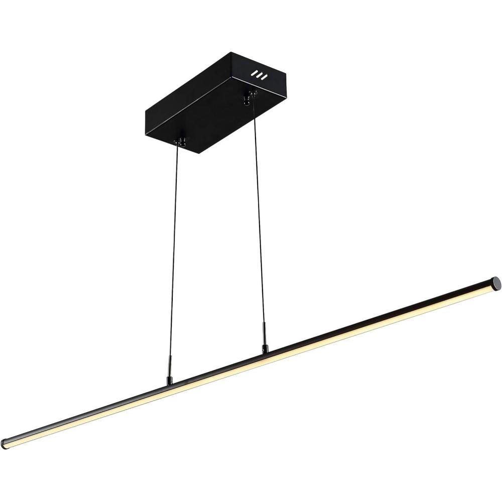 imageJONATHAN Y JYL7023C Conley 395quot Adjustable Integrated LED Metal Linear Pendant Brass Gold for Kitchen Dining Room Living RoomBlack