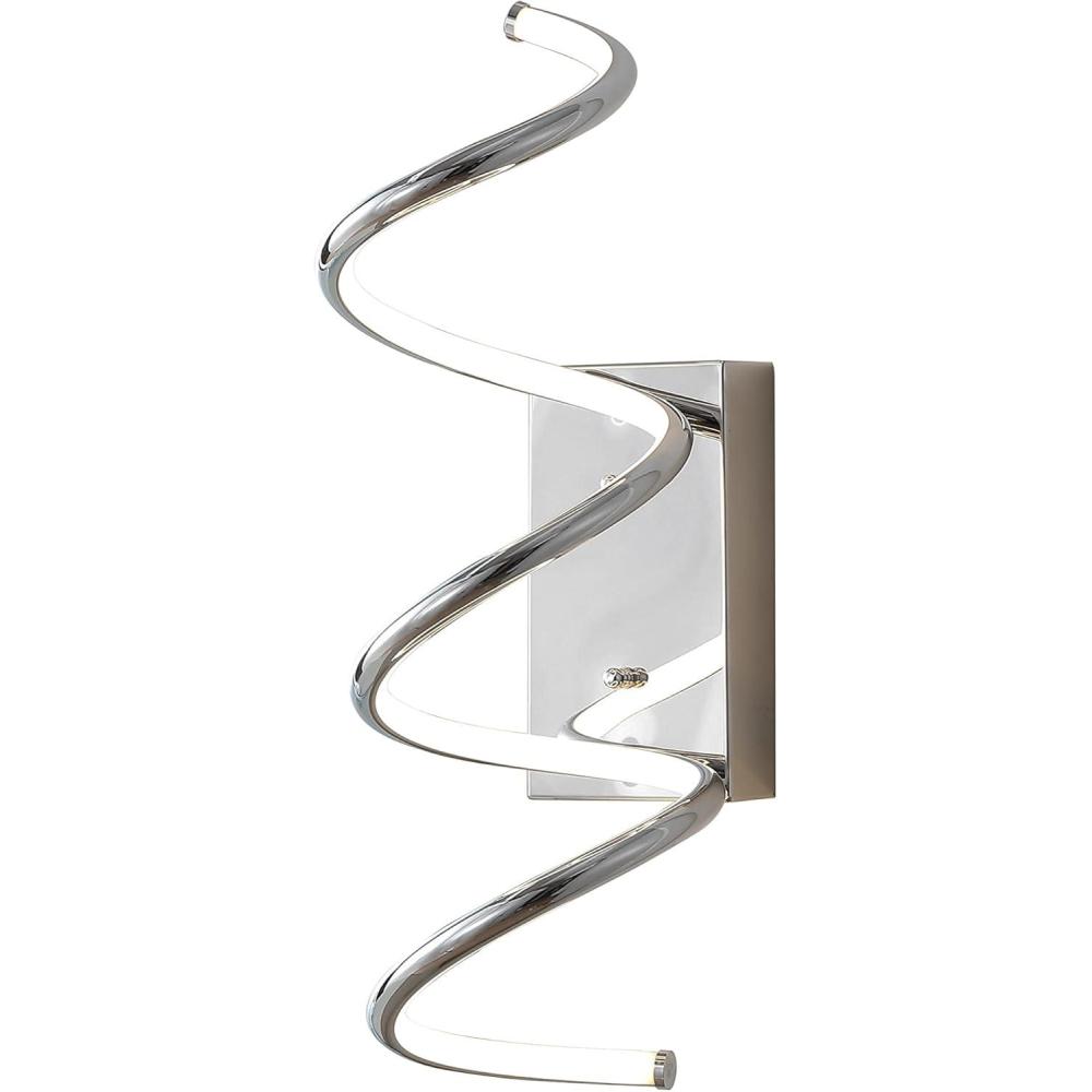 imageJONATHAN Y JYL7025C Scribble 7quot Modern Metal Integrated LED Vanity Light Sconce Contemporary Minimalist Modern Glam 3000K Dimmable LED Bulbs for Bedroom Living Room Bathroom Hallway GoldChrome