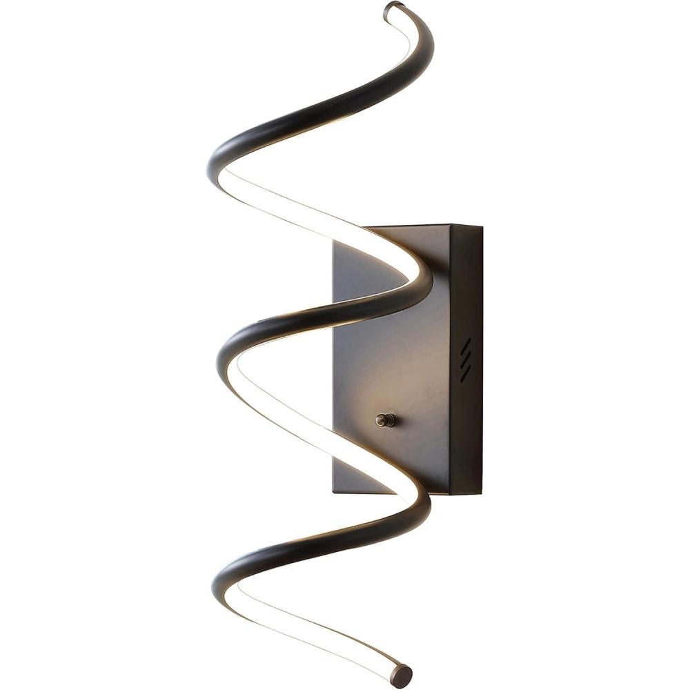 imageJONATHAN Y JYL7025C Scribble 7quot Modern Metal Integrated LED Vanity Light Sconce Contemporary Minimalist Modern Glam 3000K Dimmable LED Bulbs for Bedroom Living Room Bathroom Hallway GoldBlack