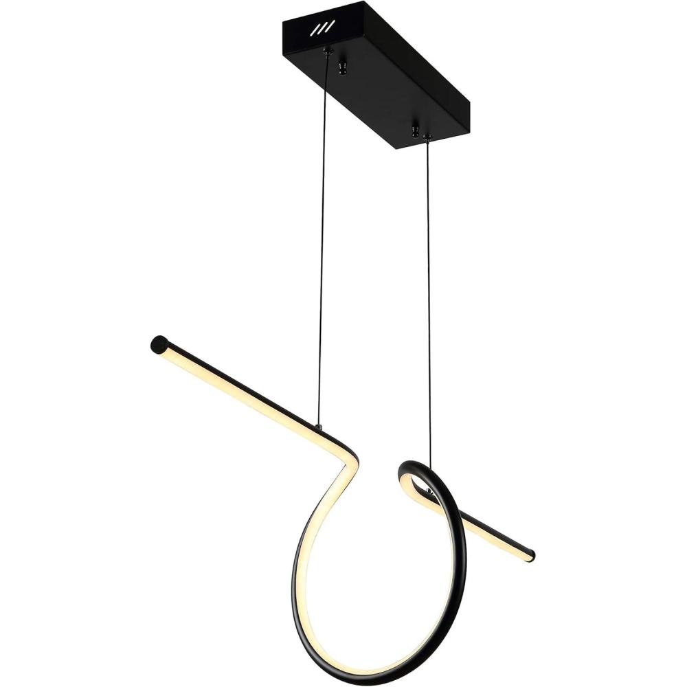 imageJONATHAN Y JYL7029B Ali 345quot Dimmable Adjustable Integrated LED Metal Linear Pendant Minimalistic Modern Contemporary Dining Room Living Room Kitchen Foyer Bedroom Hallway BlackBlack