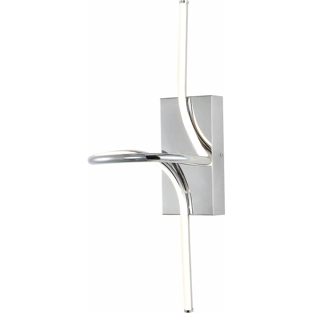 imageJONATHAN Y JYL7030C Sketch 9quot Minimalist Metal Integrated LED Vanity Light Sconce Modern Contemporary Glam Minimalist 3000K Dimmable LED Bulbs for Bedroom Living Room Bathroom Hallway GoldChrome