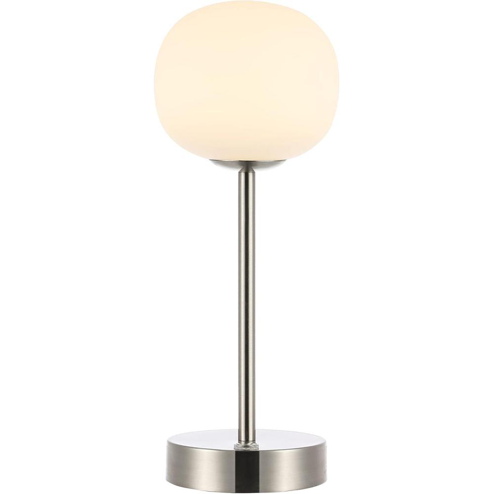 imageJONATHAN Y JYL7108A Natalia 1225quot Modern Minimalist Iron Rechargeable Integrated LED Table Lamp Contemporary Bedside Desk Nightstand Lamp for Bedroom Living Room Office NickelWhiteNickelWhite