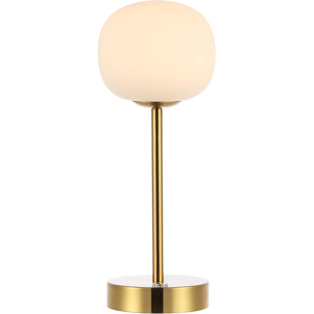 imageJONATHAN Y JYL7108A Natalia 1225quot Modern Minimalist Iron Rechargeable Integrated LED Table Lamp Contemporary Bedside Desk Nightstand Lamp for Bedroom Living Room Office NickelWhiteBrass GoldWhite
