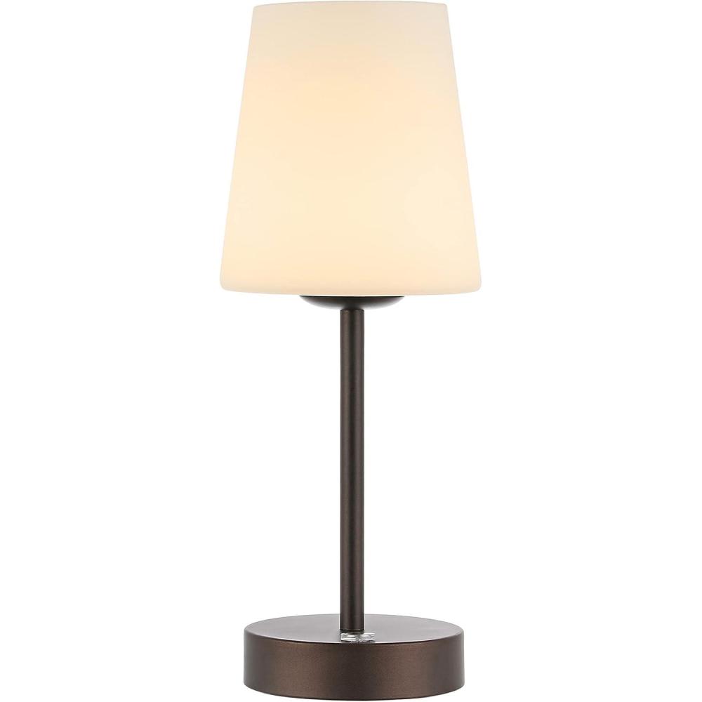 imageJONATHAN Y JYL7110C Carson 1275quot Modern Minimalist Iron Rechargeable Integrated LED Table Lamp Contemporary Bedside Desk Nightstand Lamp for Bedroom Living Room Office Brass GoldWhiteOilRubbed Bronze