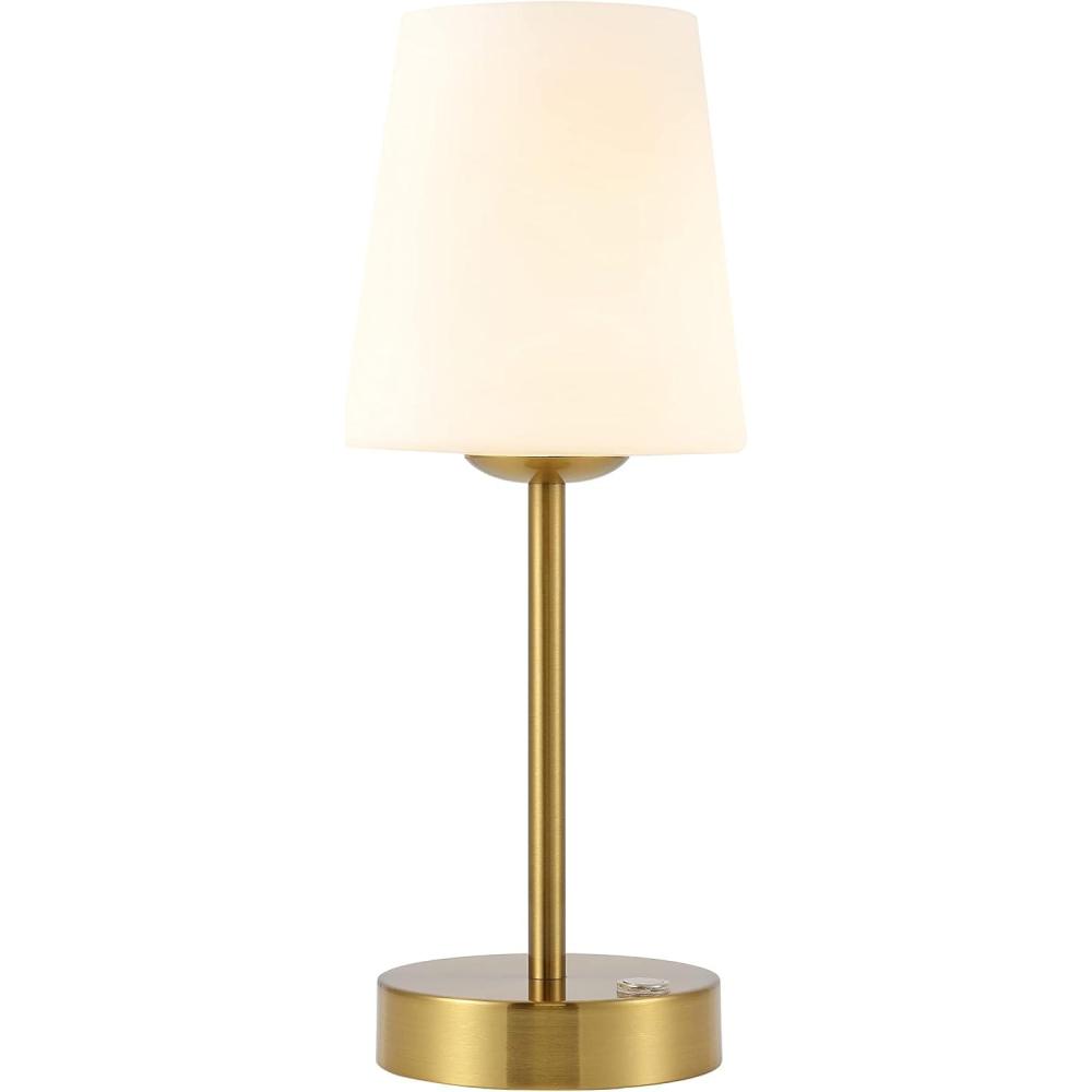 imageJONATHAN Y JYL7110C Carson 1275quot Modern Minimalist Iron Rechargeable Integrated LED Table Lamp Contemporary Bedside Desk Nightstand Lamp for Bedroom Living Room Office Brass GoldWhiteBrass Gold