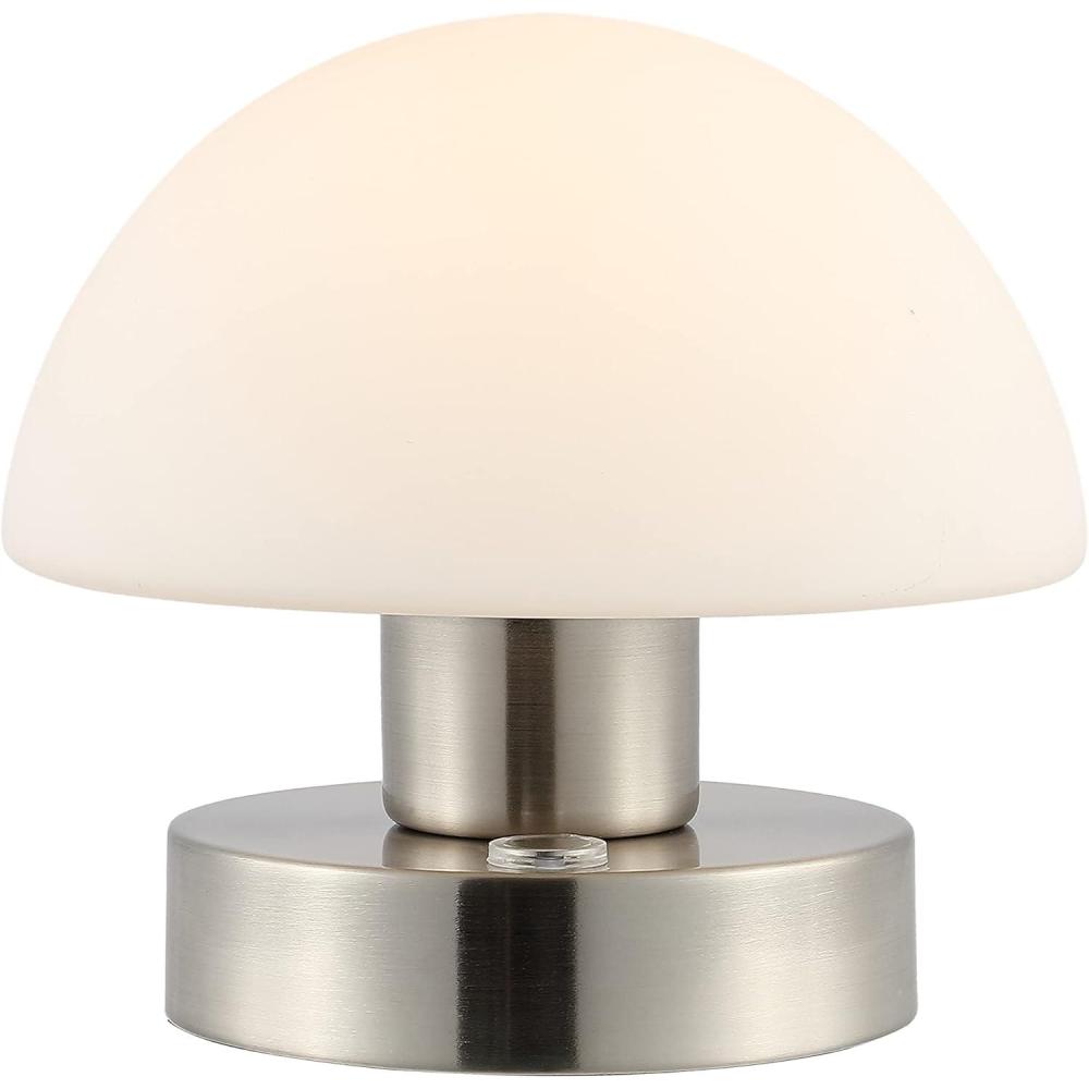 imageJONATHAN Y JYL7113B Zoe 575quot Modern Minimalist Iron Rechargeable Integrated LED Table Lamp Contemporary Bedside Desk Nightstand Lamp for Bedroom Living Room Office NickelWhiteNickel