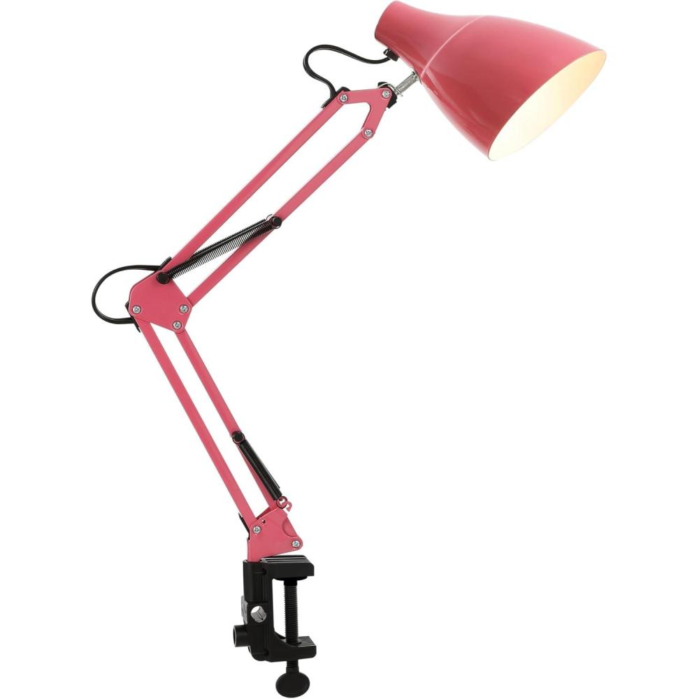 imageJONATHAN Y JYL7125A Odile 285quot Adjustable Articulated ClampOn LED Task Lamp Classic Coastal Industrial Vintage Farmhouse Traditional for Bedroom Living Room Office BlackPink