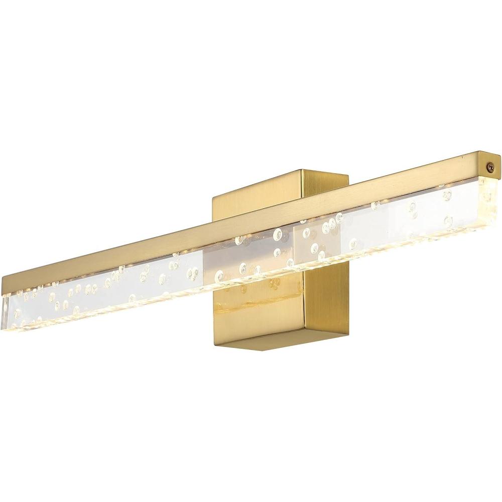 imageJONATHAN Y JYL7128A Mario 22quot 1Light Modern Contemporary 360Degree Rotatable IronSeeded Acrylic Integrated LED Vanity Light Industrial Minimalist French Country Mirror Cabinet BlackClearBrass GoldClear