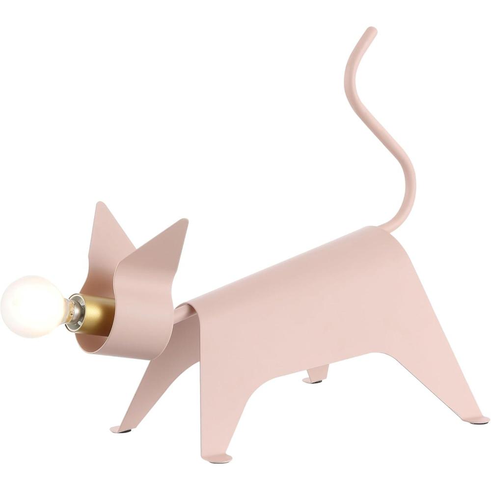 imageJONATHAN Y JYL7131A Penelope 1175quot Modern Industrial Iron Feline LED Kids Lamp Eclectic Contemporary Minimalist Office Living Room Dining Room Bedroom Pink
