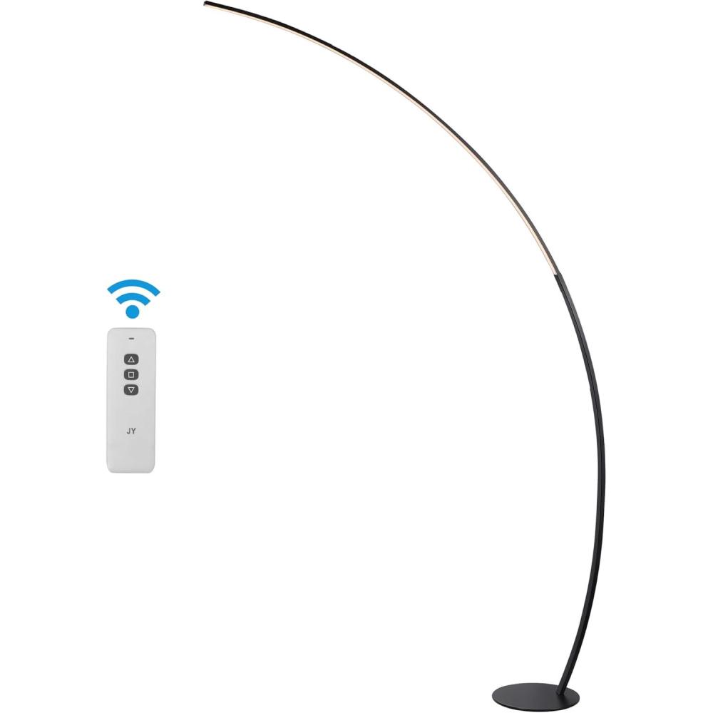 imageJONATHAN Y JYL7134A Enzo 68quot Contemporary Minimalist Metal Arc Dimmable Integrated LED Floor Lamp for Bedroom Living Room Office Black