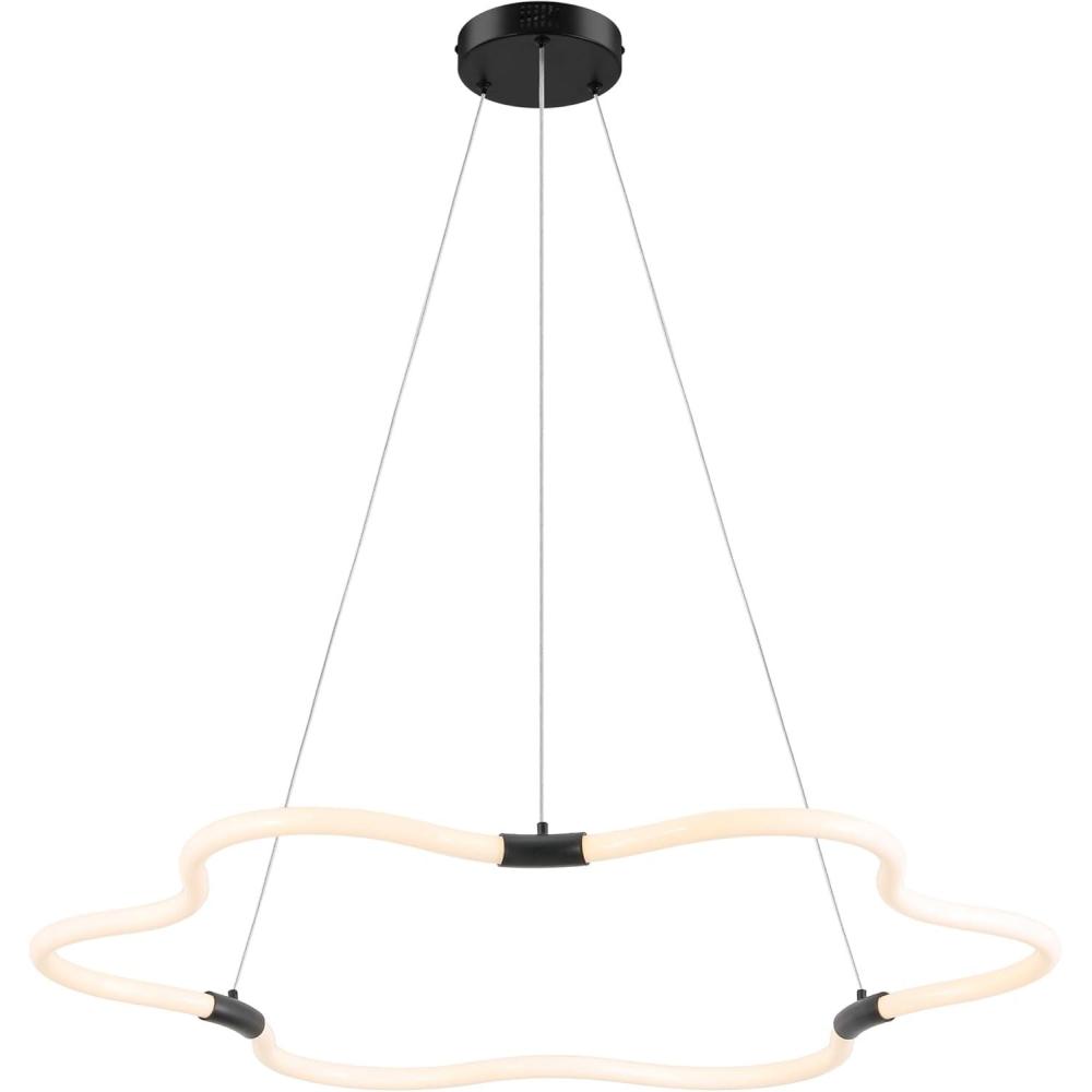 imageJONATHAN Y JYL7143A Nuvola 315quot Contemporary Minimalist MetalAcrylic Adjustable Dimmable Cloud Integrated LED Chandelier Brass Gold for Bedroom Living Room Kitchen Home Office Kids RoomBlack