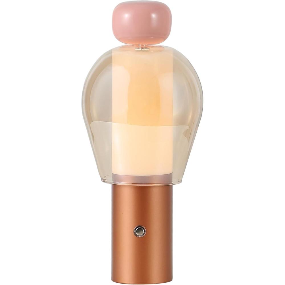 imageJONATHAN Y JYL7161B Evonne 1075quot Modern Glam CandleStyle RechargeableCordless Dimmable Integrated LED Table Lamp with Touch Sensor Bedroom Living Room Office Dining Room BlueCooperAmberPinkCopperAmber