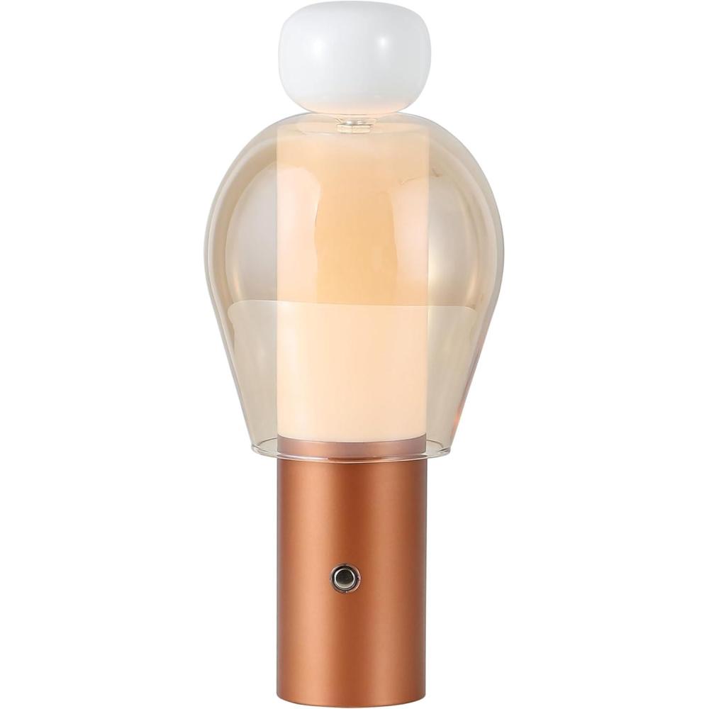 imageJONATHAN Y JYL7161B Evonne 1075quot Modern Glam CandleStyle RechargeableCordless Dimmable Integrated LED Table Lamp with Touch Sensor Bedroom Living Room Office Dining Room BlueCooperAmberWhiteCopperAmber