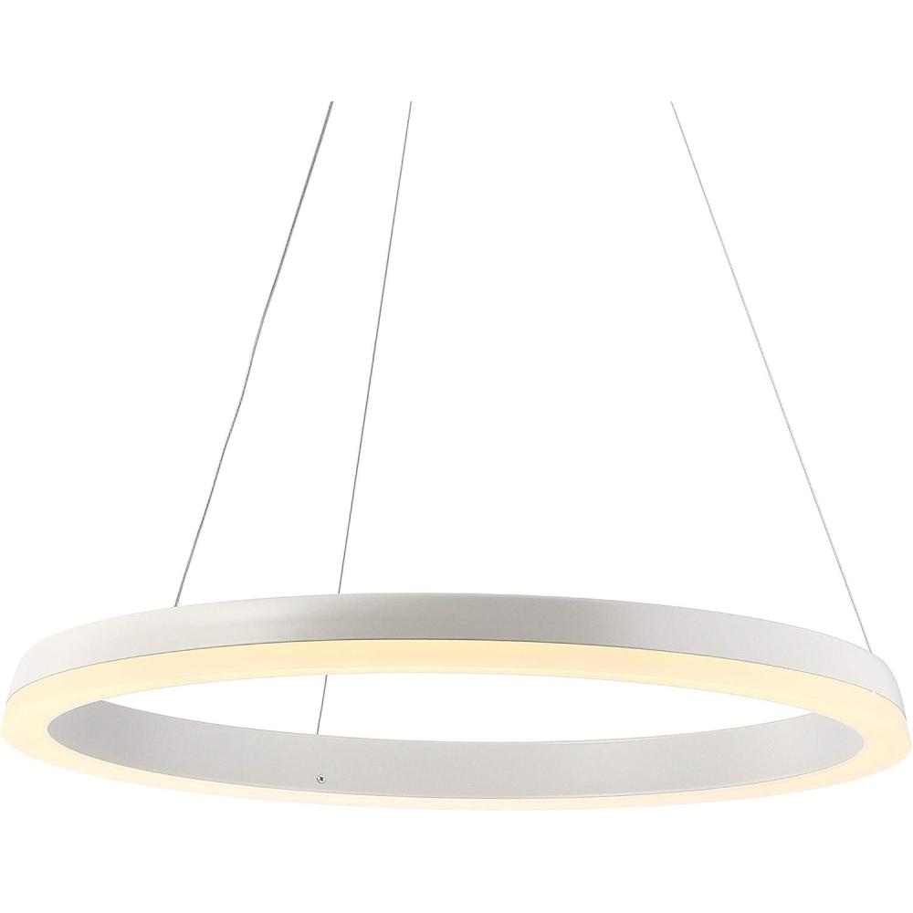 imageJONATHAN Y JYL7200B Baxter 235quot 1Light Modern Contemporary Aluminum Integrated LED Hoop Pendant Coastal Industrial Minimalist Bedroom Living Room BlackMatte White