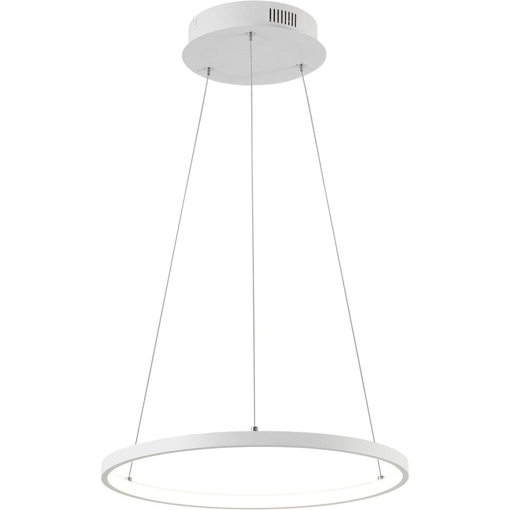 imageJONATHAN Y JYL7203A Brice 2375 Round Integrated LED Metal Pendant Chandelier Modern Contemporary Transitional Dining Room Living Room Kitchen Foyer Bedroom Hallway Matte BlackMatte White