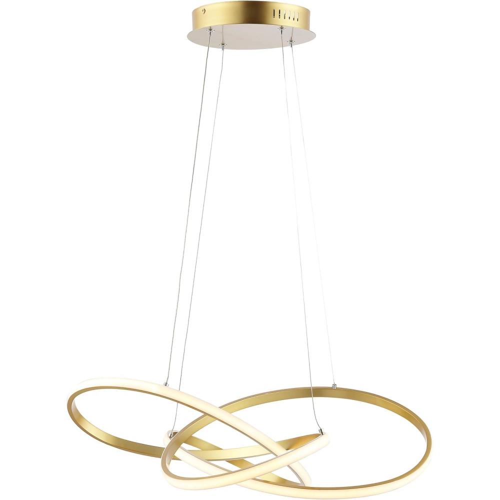 imageJONATHAN Y JYL7219B Alexia 25quot Abstract Integrated LED Metal Adjustable Pendant Modern Contemporary Office Living Room Family Room Dining Room Bedroom Hallway Foyer Gold PaintingGold Painting