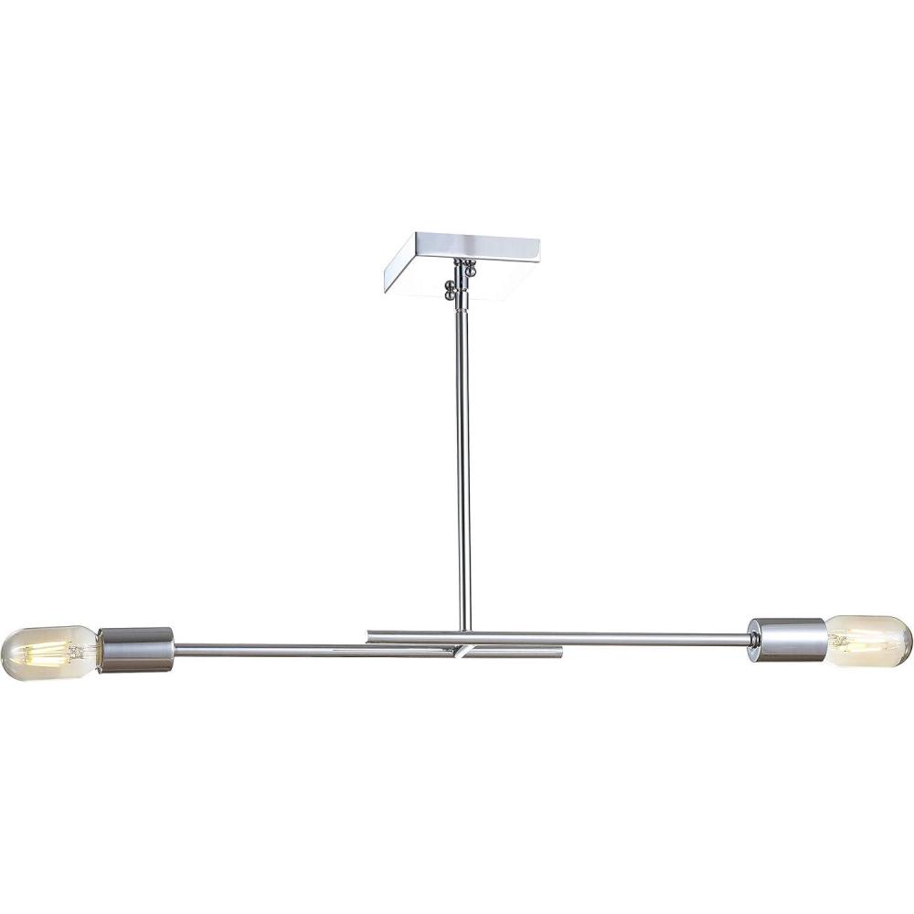 imageJONATHAN Y JYL7457A Turing 305quot Dimmable Adjustable Metal LED Linear Pendant Scandinavian Minimalist Modern Contemporary Dimmable Dining Room Living Room Kitchen Foyer Bedroom Hallway Chrome