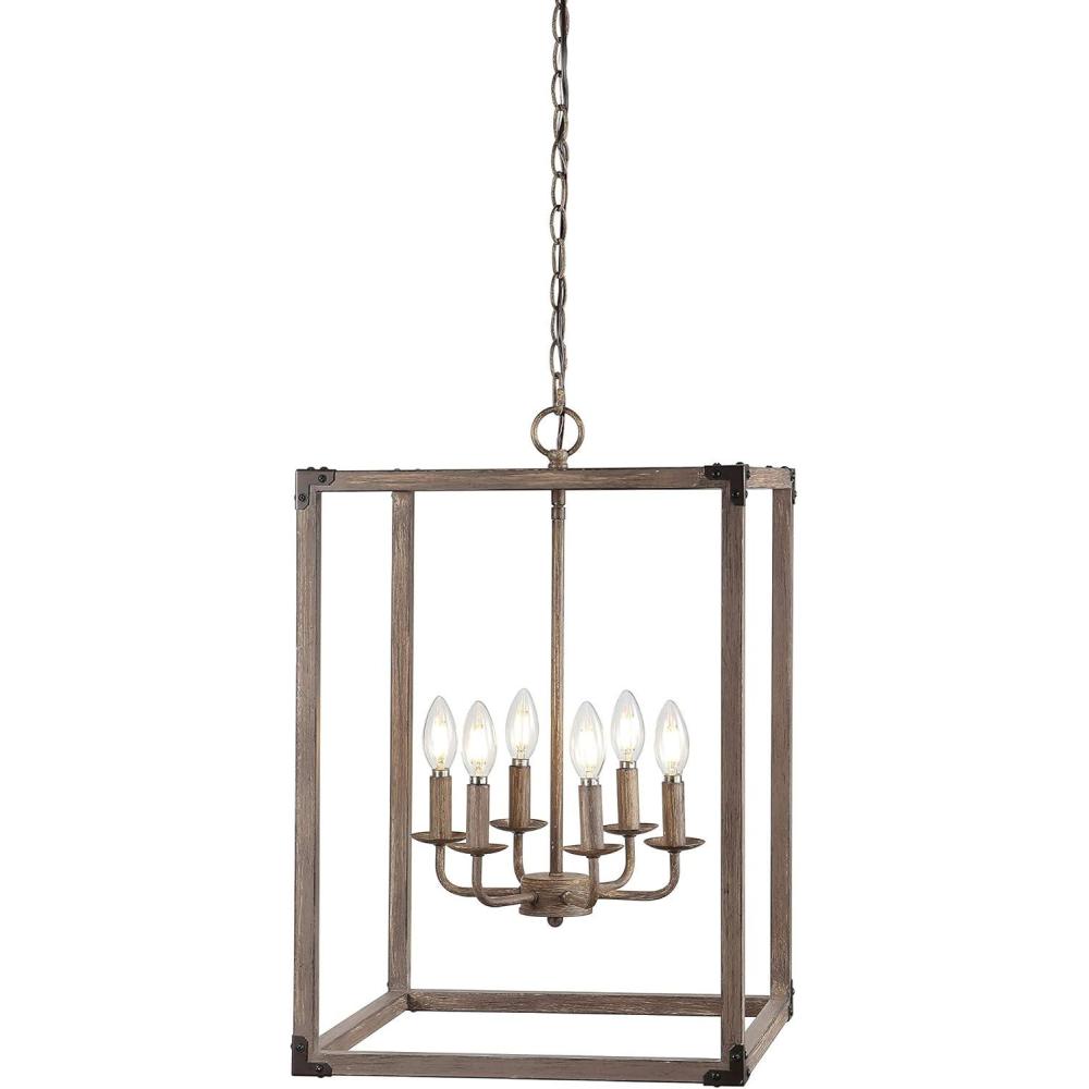 imageJONATHAN Y JYL7475A Magnolia 1213quot 4Light Adjustable Iron Rustic Farmhouse LED Pendant Bohemian Industrial Vintage Cottage Dimmable Dining Room Living Room Kitchen Foyer Bedroom Hallway Brown162 6Light