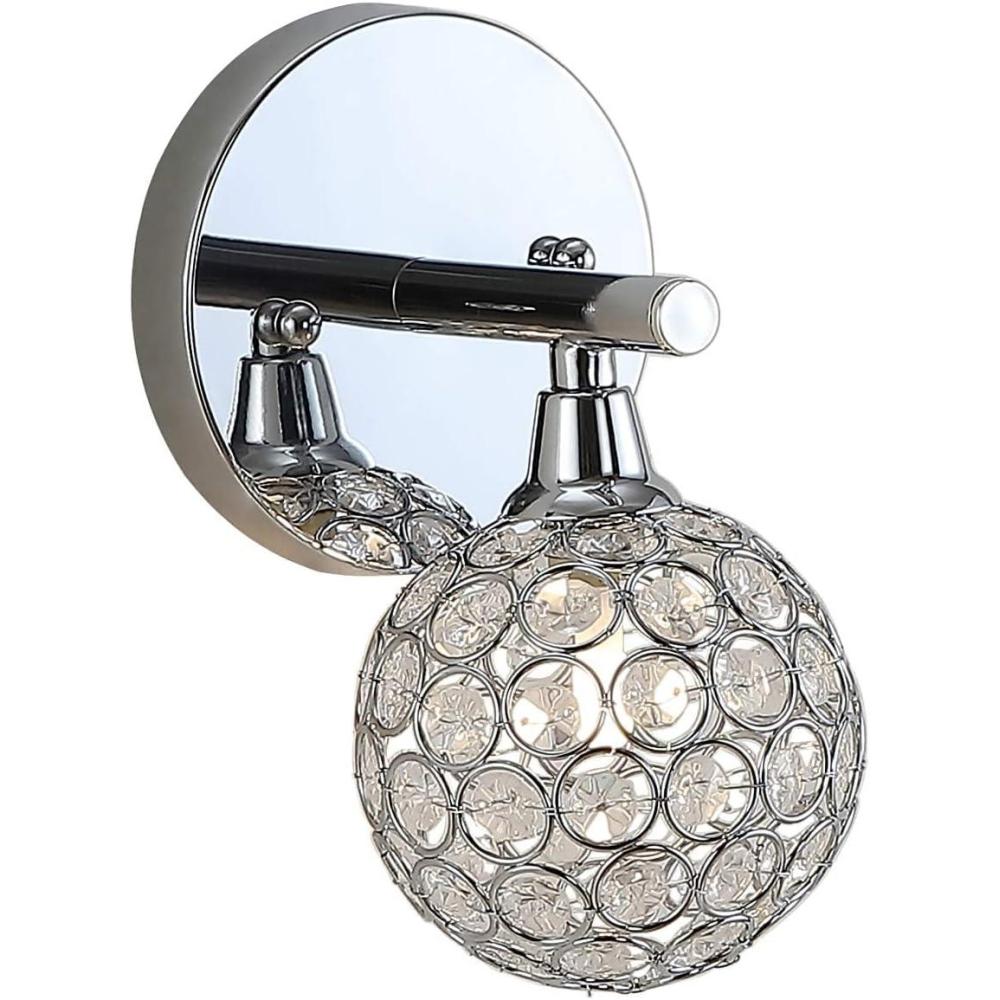 imageJONATHAN Y JYL7535A Maeve 13quot 2Light IronGlass Contemporary Glam LED Vanity Light Glam Transitional Art Deco 2700K LED 2W Bulbs Included Bathroom Hallway Living Room Bedroom Mirror Cabinet Chrome1 Bulb