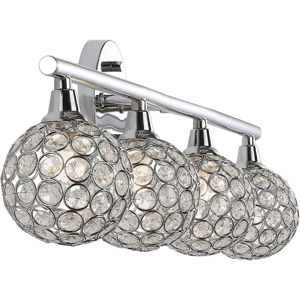 imageJONATHAN Y JYL7535A Maeve 13quot 2Light IronGlass Contemporary Glam LED Vanity Light Glam Transitional Art Deco 2700K LED 2W Bulbs Included Bathroom Hallway Living Room Bedroom Mirror Cabinet Chrome4 Bulb