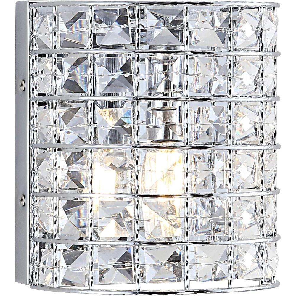 imageJONATHAN Y JYL7544A Clara Deco 24quot 3Light MetalCrystal Classic Glam LED Vanity Light Classic Glam Modern Transitional 2700K LED 4W Bathroom Hallway Living Room Bedroom Mirror CabinetChrome