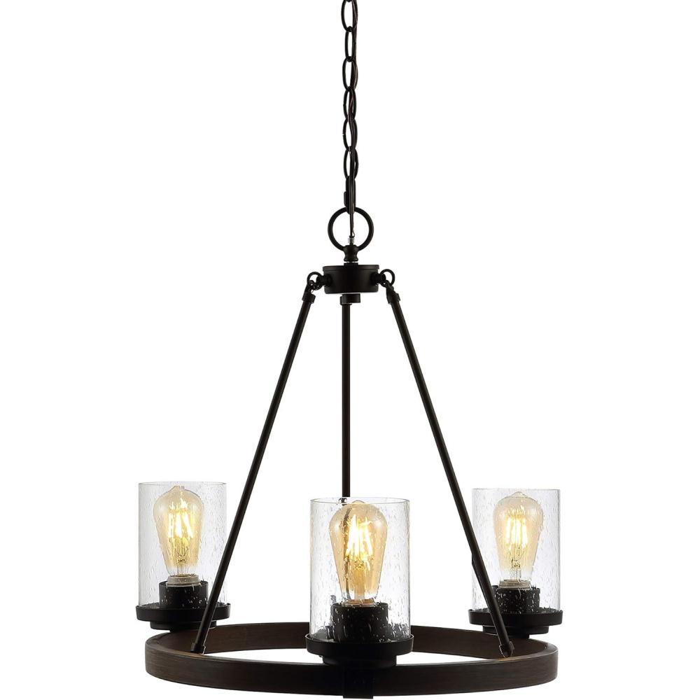 imageJONATHAN Y JYL7555A Athos 455quot 12Light Iron Rustic Farmhouse Linear LED Chandelier Pendant Bohemian Cottage Rustic Dining Room Living Room Kitchen Foyer Bedroom Hallway Oil Rubbed Bronze20 3Light