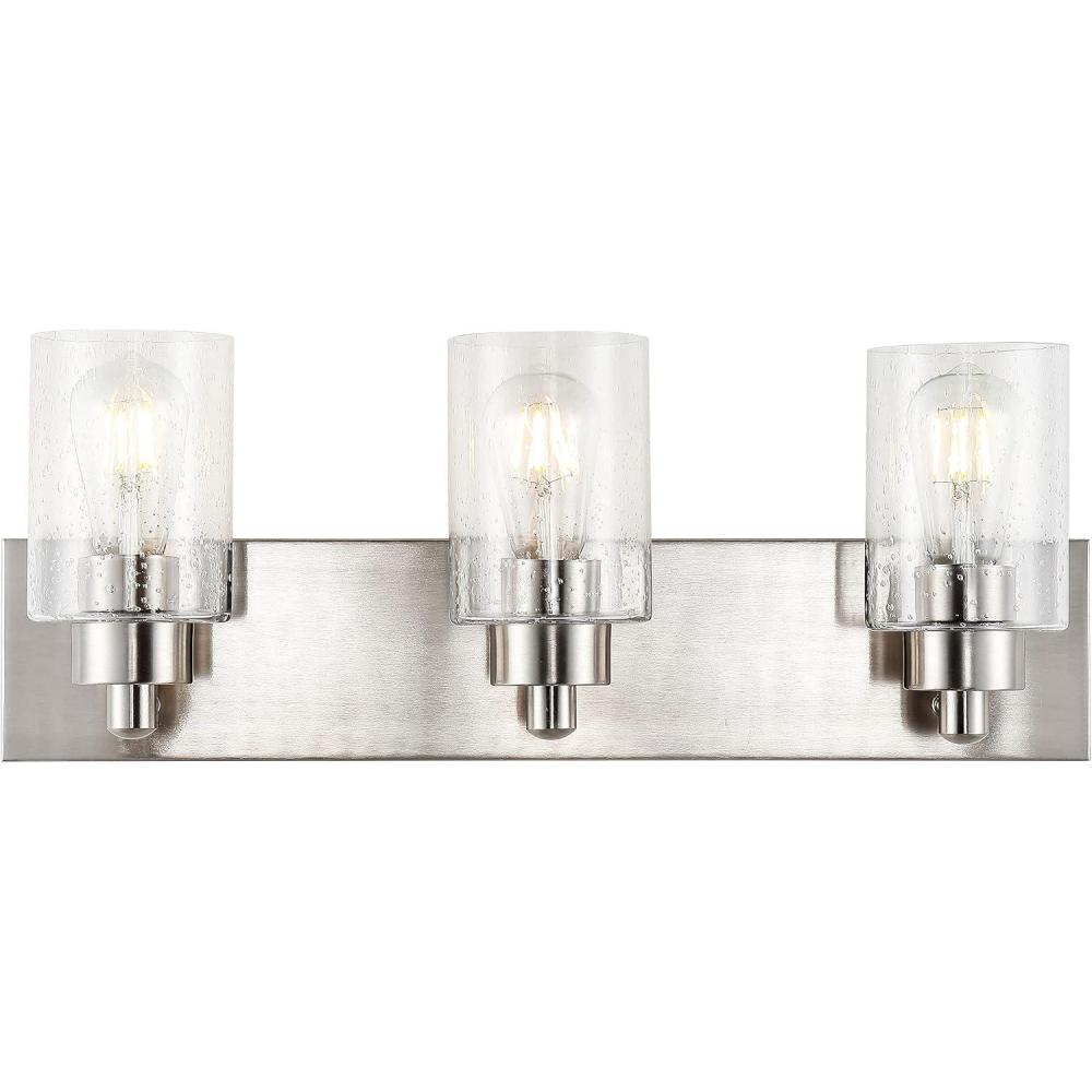 imageJONATHAN Y JYL7558A Irving 2775quot 4Light Modern Contemporary LED Vanity Light Glam Transitional 2700K 9W Bulbs Included Bathroom Hallway Living Room Bedroom Mirror Cabinet Nickel22 3Light