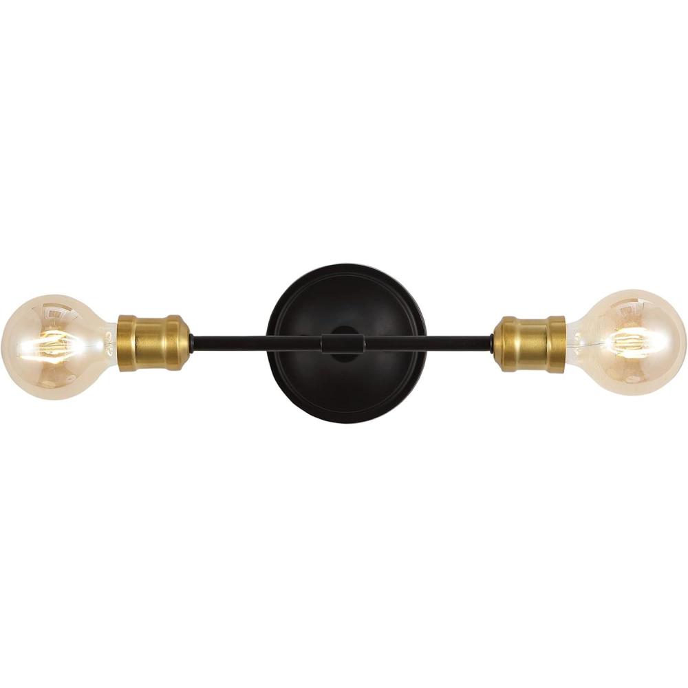 imageJONATHAN Y JYL7574A Jaxon 1325quot 2Light Industrial Farmhouse Iron LED Vanity Coastal Contemporary Bathroom Hallway Living Room Bedroom Mirror Cabinet Oil Rubbed BronzeBrass Gold