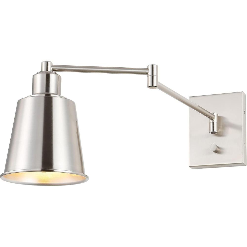 imageJONATHAN Y JYL7576A Cary 575quot Iron Contemporary Swing Arm LED Wall Sconce Modern Transitional 2700K 4W Bulb for Entryway Lobby Kitchen Bathroom Bedroom Living Room 1 Light Oil Rubbed BronzeNickel