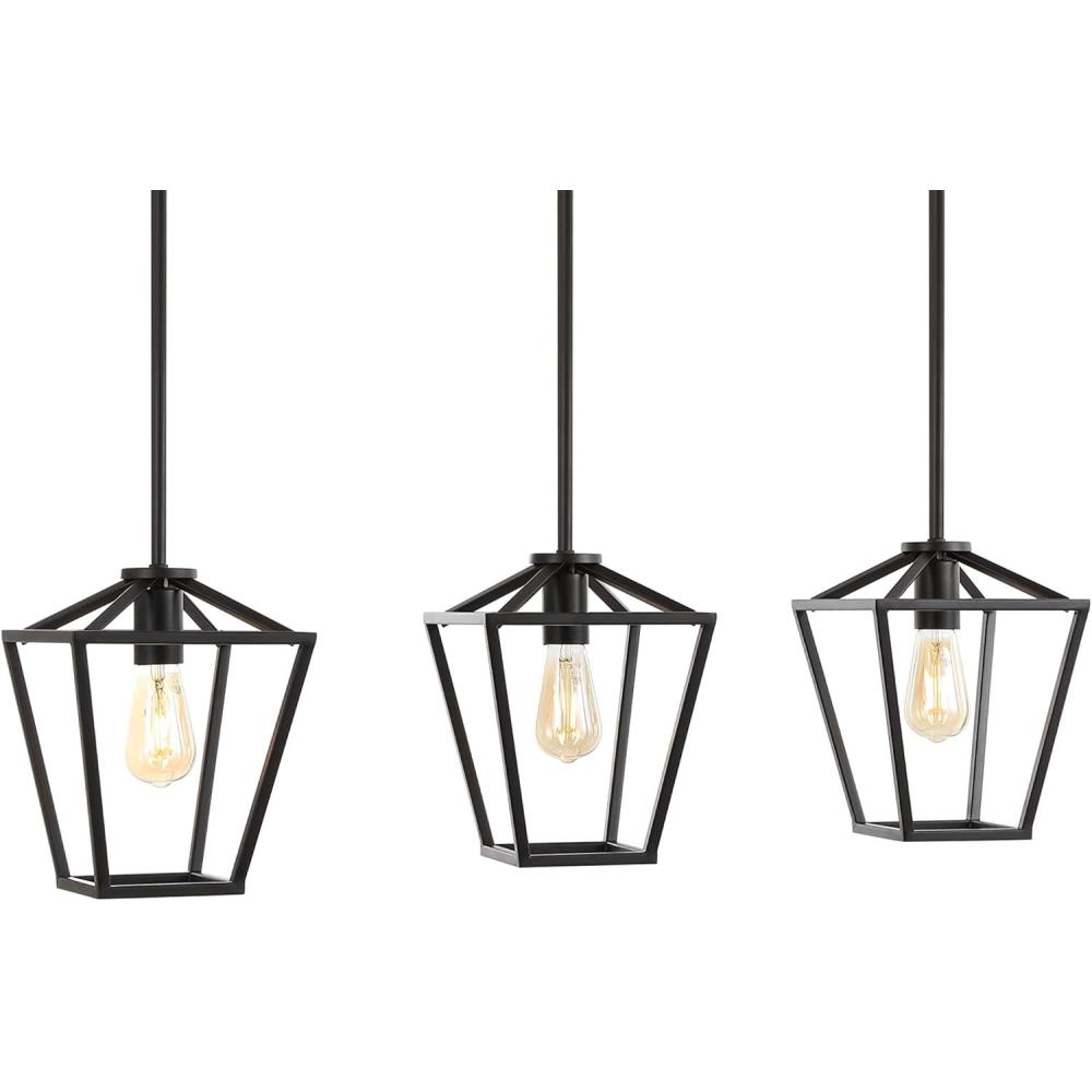 imageJONATHAN Y JYL7580A Grace 788quot 1Light Industrial Farmhouse Iron LED Pendant Coastal Contemporary Adjustable Dining Room Living Room Kitchen Island Foyer Bedroom Hallway Oil Rubbed Bronze3Light